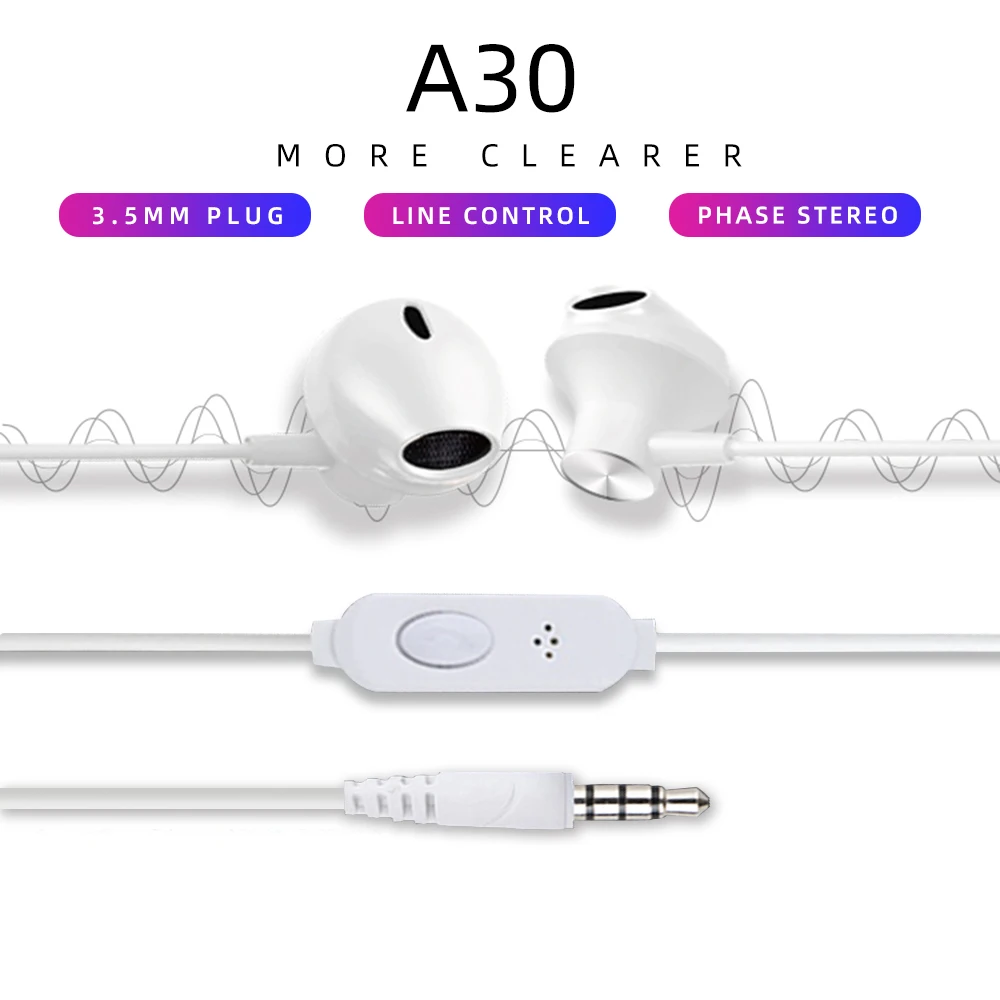 A30 3.5mm Wired Headphones Stereo Music Bass mini Headset Sports Earphone In-line Control Hands-free with Mic for smart phone
A30 3.5mm Wired Headphones Stereo Music Bass mini Headset Sports Earphone In-line Control Hands-free with Mic for smart phone