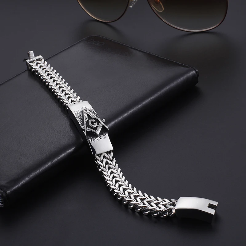 8.66'' 15mm Silver Pure Stainless Steel religion Freemasonry LOGO ID Bracelet Figaro Chain Bangle for mens gifts
8.66'' 15mm Silver Pure Stainless Steel religion Freemasonry LOGO ID Bracelet Figaro Chain Bangle for mens gifts