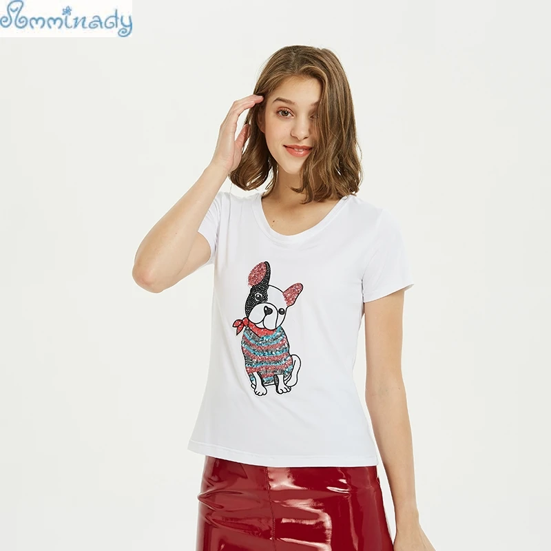 Cool sequined Bulldog Pattern plus size girls t-shirts new 2019 summer fashion women top tees short sleeve S-3XL free shipping
Cool sequined Bulldog Pattern plus size girls t-shirts new 2019 summer fashion women top tees short sleeve S-3XL free shipping
