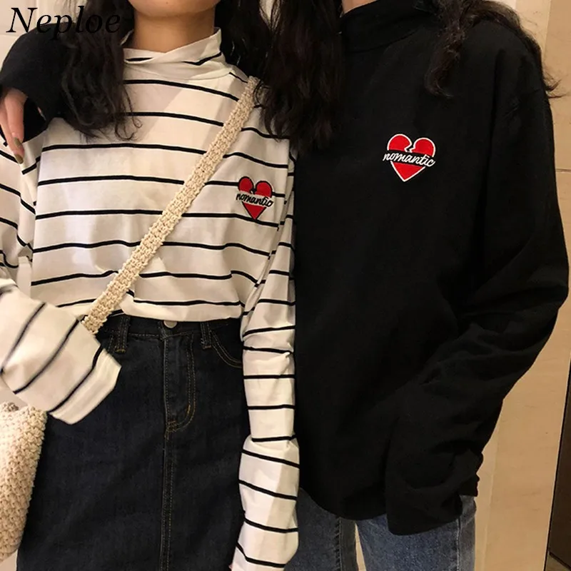 Korean Stripe Turtleneck Tee Shirts Loving Heart Letter Long Sleeve T Shirt Autumn Winter Bottom Shirt Ladies Tops Tee 37385
Korean Stripe Turtleneck Tee Shirts Loving Heart Letter Long Sleeve T Shirt Autumn Winter Bottom Shirt Ladies Tops Tee 37385