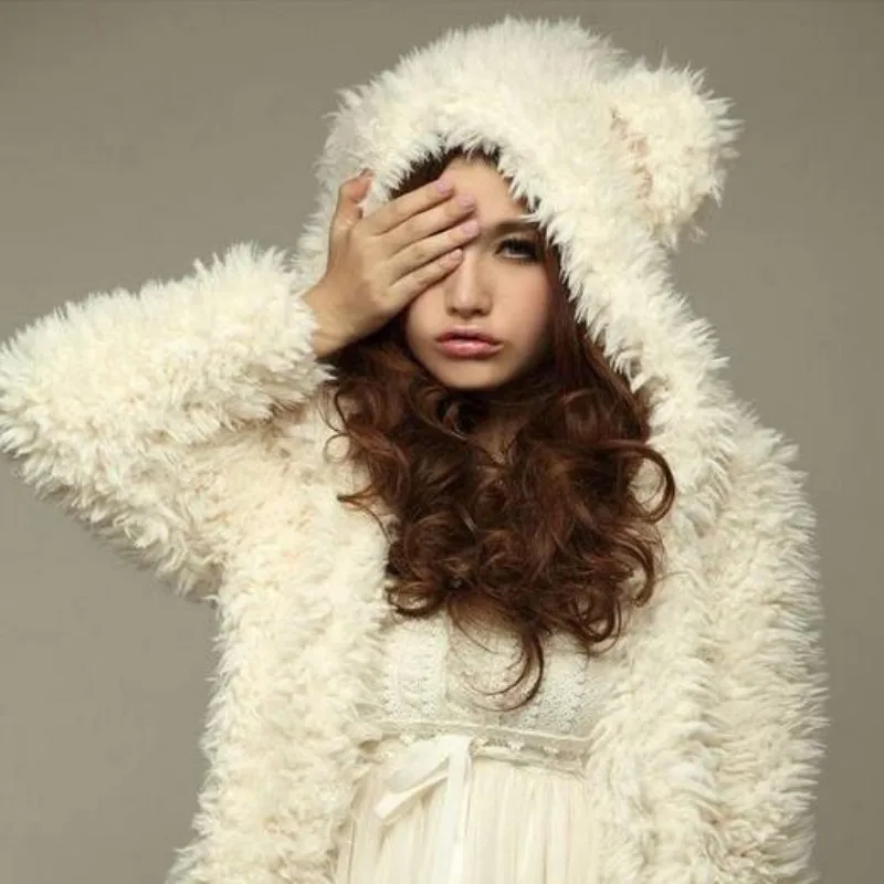 Winter New Arrival Fashion Chic Womens College Cute Bear Ear Thicken Fur Sweaters Outwears Women Sweaters Female White Size XL
Winter New Arrival Fashion Chic Womens College Cute Bear Ear Thicken Fur Sweaters Outwears Women Sweaters Female White Size XL