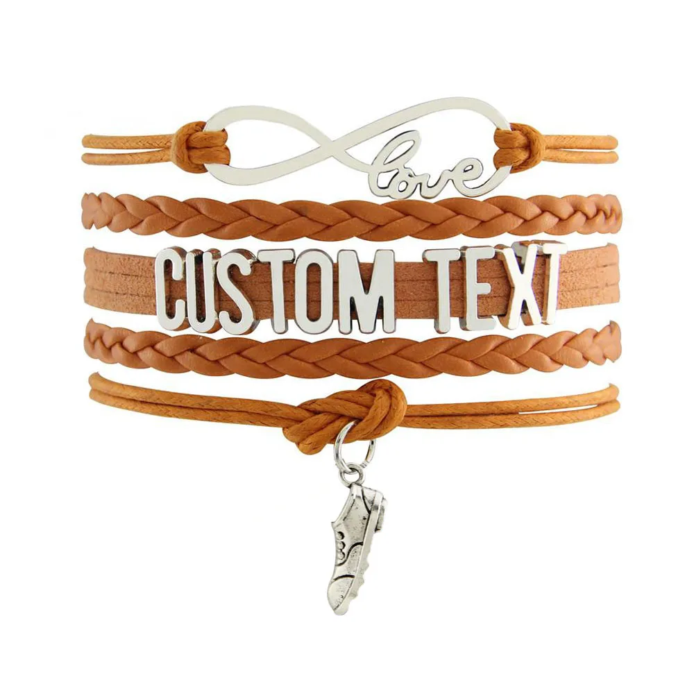 Custom Text Bracelet Leather Weave Bracelets Shoe Pendant Bracelet Dropshipping CTATDZSL0177
Custom Text Bracelet Leather Weave Bracelets Shoe Pendant Bracelet Dropshipping CTATDZSL0177