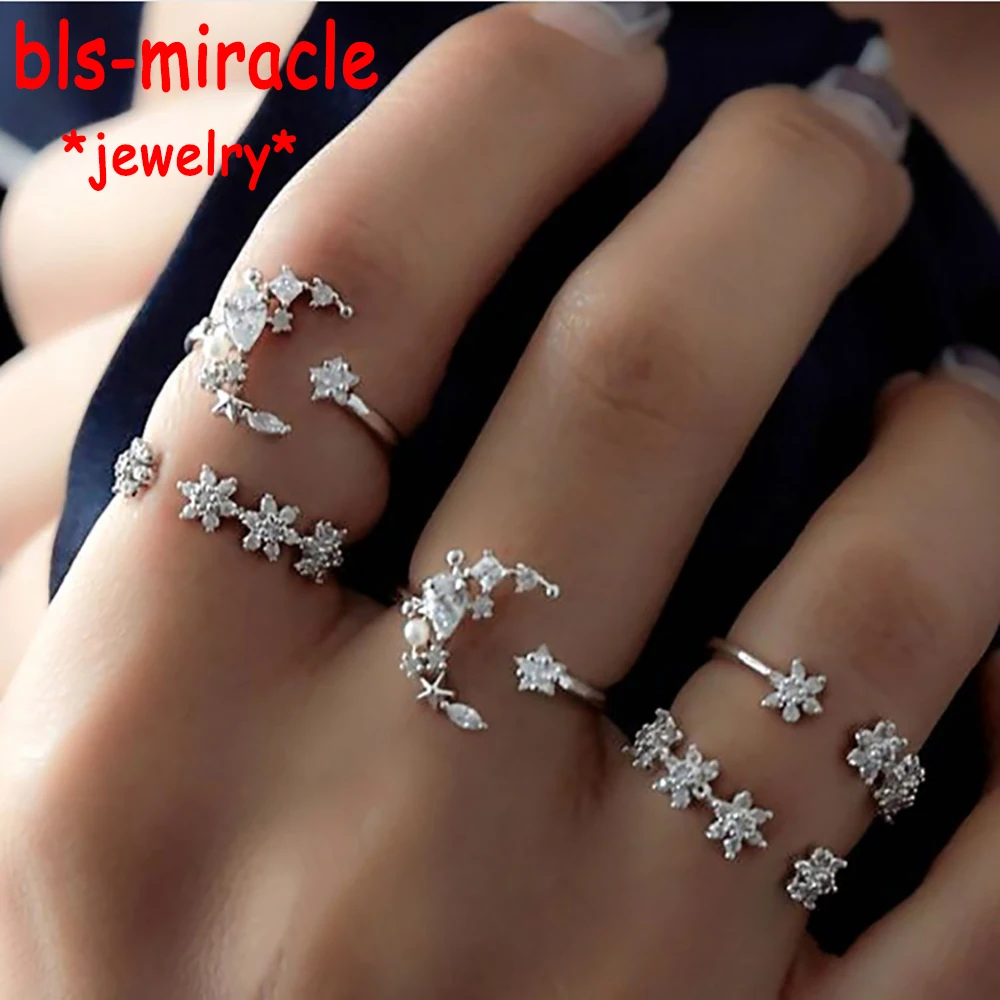 Bls-miracle 5pcs/Set Brand Silver Color Heart Ring Set Drop of Crystal Adjustable midi Ring anillos anel Rings For Women RJA-15
Bls-miracle 5pcs/Set Brand Silver Color Heart Ring Set Drop of Crystal Adjustable midi Ring anillos anel Rings For Women RJA-15