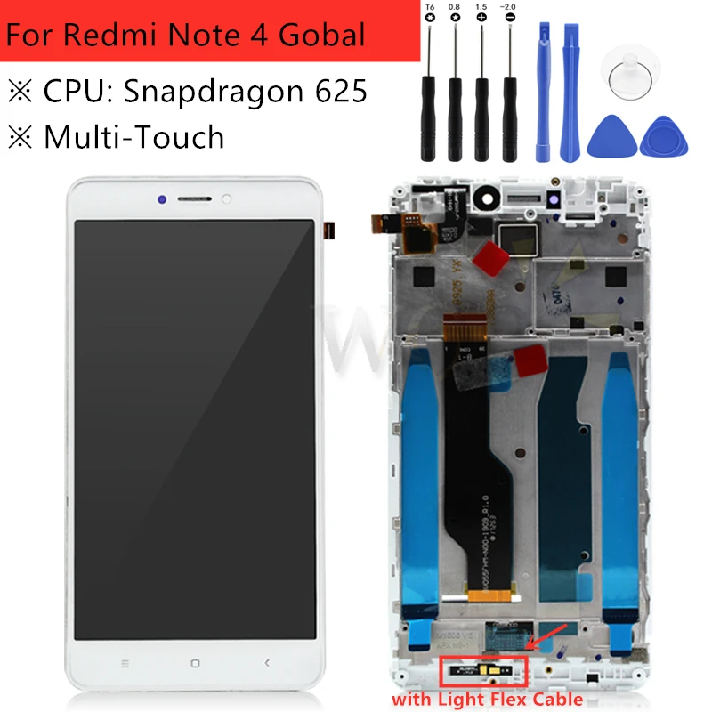 for Xiaomi Redmi Note 4 Global LCD Display Touch Screen Glass Panel Digitizer with Frame Assembly Repair Spare Parts + Tools
for Xiaomi Redmi Note 4 Global LCD Display Touch Screen Glass Panel Digitizer with Frame Assembly Repair Spare Parts + Tools