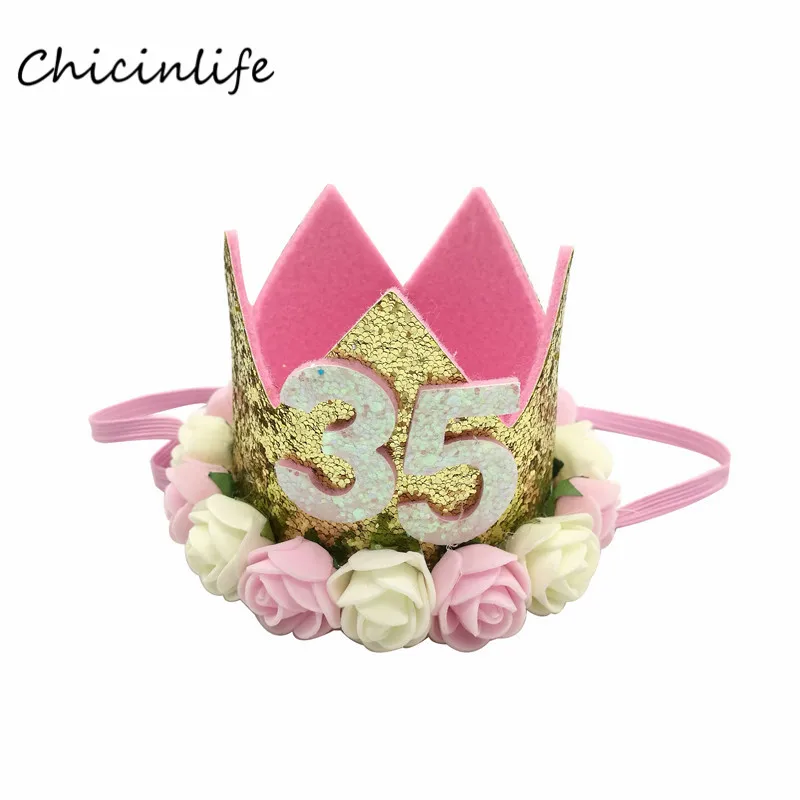 Chicinlife 1pcs 35 year old Birthday Hat White Pink Flower Crown Headband Adlut Birthday Party Decoration
Chicinlife 1pcs 35 year old Birthday Hat White Pink Flower Crown Headband Adlut Birthday Party Decoration