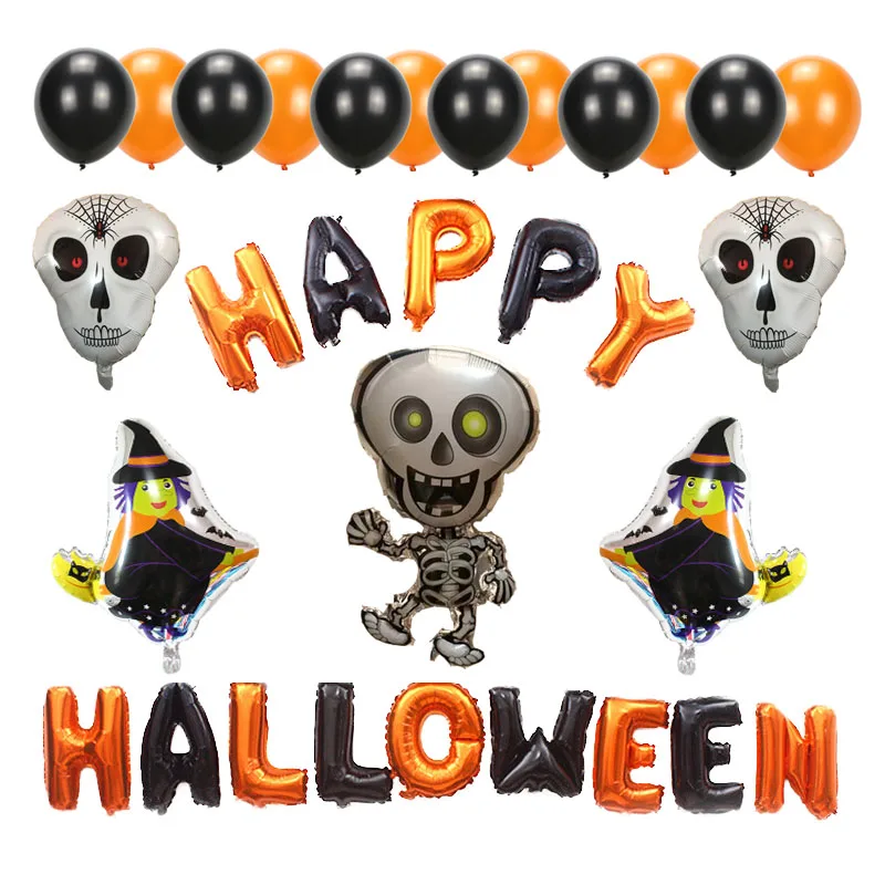 31pcs Skull Foil Balloons Pumpkin Bat Halloween balls Halloween Decorations Halloween Letter With Latex Globos Party Supplies
31pcs Skull Foil Balloons Pumpkin Bat Halloween balls Halloween Decorations Halloween Letter With Latex Globos Party Supplies