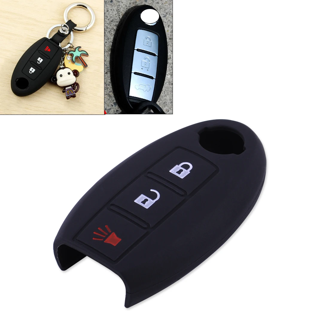 DWCX New Car Silicone 3BTN Remote Key Fob Case Shell Cover Fit For Nissan TIIDA / Versa Juke Murano Leaf Pathfinder 370Z Rogue
DWCX New Car Silicone 3BTN Remote Key Fob Case Shell Cover Fit For Nissan TIIDA / Versa Juke Murano Leaf Pathfinder 370Z Rogue