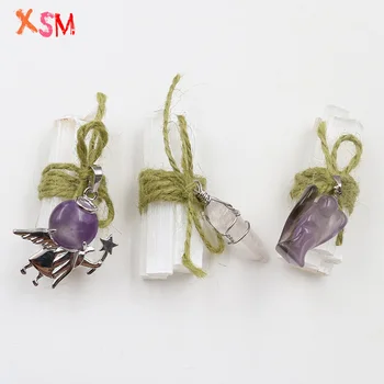 1 Pcs Creative Angel Raw Stone Pendant Wire Wrapped Selenite Sticks Wands Bundle by Hemp Rope for Yoga Reiki Healing Meditation
1 Pcs Creative Angel Raw Stone Pendant Wire Wrapped Selenite Sticks Wands Bundle by Hemp Rope for Yoga Reiki Healing Meditation