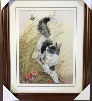 Handmade 100% Mulberry Silk Thread Finished Suzhou Embroidery not include frame ,cat and butterfly 30*35cm
Handmade 100% Mulberry Silk Thread Finished Suzhou Embroidery not include frame ,cat and butterfly 30*35cm