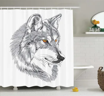 Shower Curtains Classic Black and White Art Pencil Sketch Wolf Octopus Printing Decorative Polyester Fabric Bathroom Curtains
Shower Curtains Classic Black and White Art Pencil Sketch Wolf Octopus Printing Decorative Polyester Fabric Bathroom Curtains