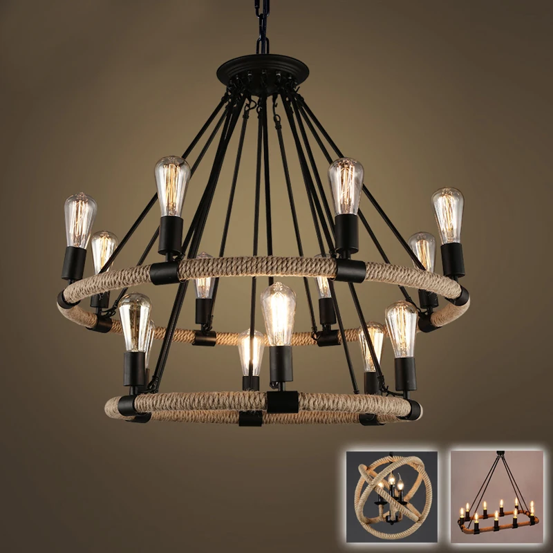 Circular annular antique vintage retro hemp cable cord wire rope pendant light lamp LOFT for dinning room foyer restaurant cafe
Circular annular antique vintage retro hemp cable cord wire rope pendant light lamp LOFT for dinning room foyer restaurant cafe