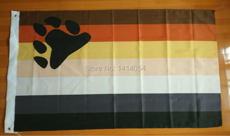 Image new style Seven color Ours Bear Gay Pride Flag 150X90CM 3X5FT Banner 100D Polyester grommets custom009, free shipping