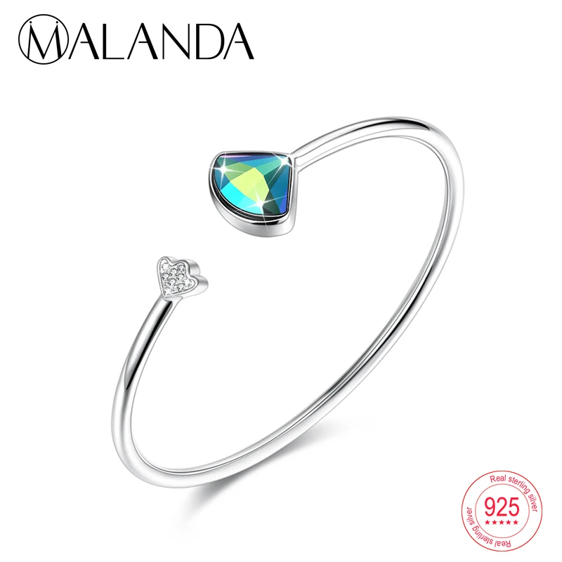 MALANDA Sterling Silver Crystals From Swarovski Open Bracelets Bangles For Women Fashion Zircon Bracelet Wedding Jewelry Gift
MALANDA Sterling Silver Crystals From Swarovski Open Bracelets Bangles For Women Fashion Zircon Bracelet Wedding Jewelry Gift