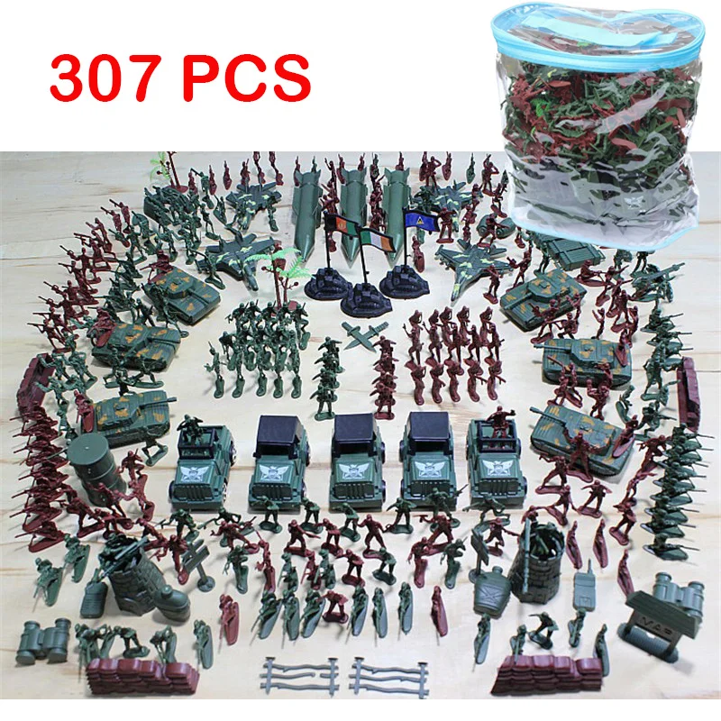 307pcs/set Military Plastic Model Toy Soldier Army Men Figures & Accessories Playset Kit Decor Gift Model Toys For Children
307pcs/set Military Plastic Model Toy Soldier Army Men Figures & Accessories Playset Kit Decor Gift Model Toys For Children