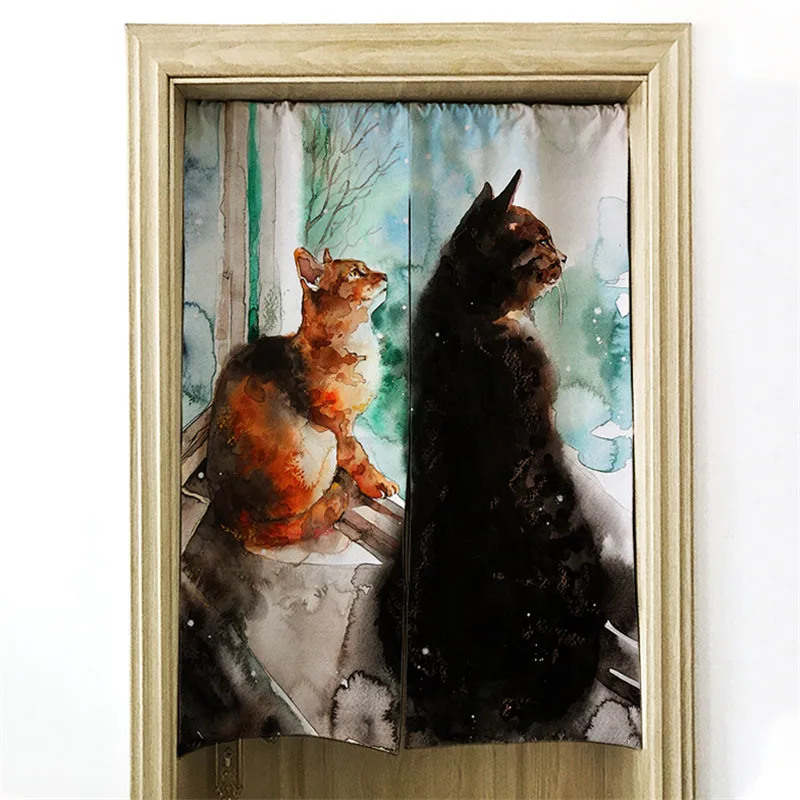 Japan Style Curtain Oil Painting Cat Kitchen Restaurant Decor Half-curtain Window Short Linen Door Curtains Cafe Series
Japan Style Curtain Oil Painting Cat Kitchen Restaurant Decor Half-curtain Window Short Linen Door Curtains Cafe Series