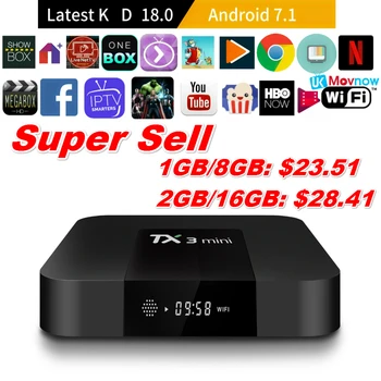 TTVBOX TX3 Mini Android TV BOX Android 7.1 OS 1GB/8GB 2GB/16GB Amlogic S905W Quad Core Smart TV Box 2.4G WiFi HDMI Media Player
TTVBOX TX3 Mini Android TV BOX Android 7.1 OS 1GB/8GB 2GB/16GB Amlogic S905W Quad Core Smart TV Box 2.4G WiFi HDMI Media Player