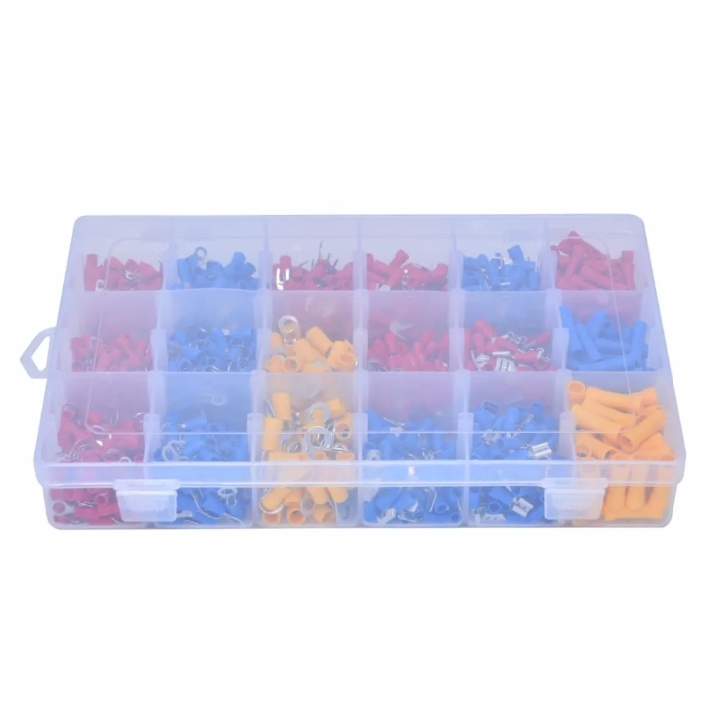 1200pcs/lot Assorted Insulated Electrical Wire Terminal Crimp Connector Spade Set Red Blue
1200pcs/lot Assorted Insulated Electrical Wire Terminal Crimp Connector Spade Set Red Blue