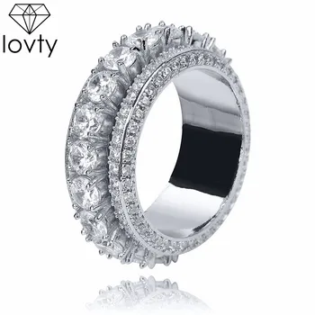 lovty 5 Row Solid Men's Ring 18 K Copper Charm Gold Silver Color Cubic Zircon Iced Ring Fashion Hip Hop Jewelry Rotatable
lovty 5 Row Solid Men's Ring 18 K Copper Charm Gold Silver Color Cubic Zircon Iced Ring Fashion Hip Hop Jewelry Rotatable