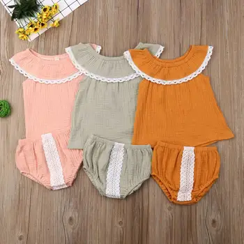 Summer Brief Baby Girls Kids Clothes Sets Sleevesless Tops+ Shorts Casual Baby Girl 2Pcs Cotton Outfits
Summer Brief Baby Girls Kids Clothes Sets Sleevesless Tops+ Shorts Casual Baby Girl 2Pcs Cotton Outfits