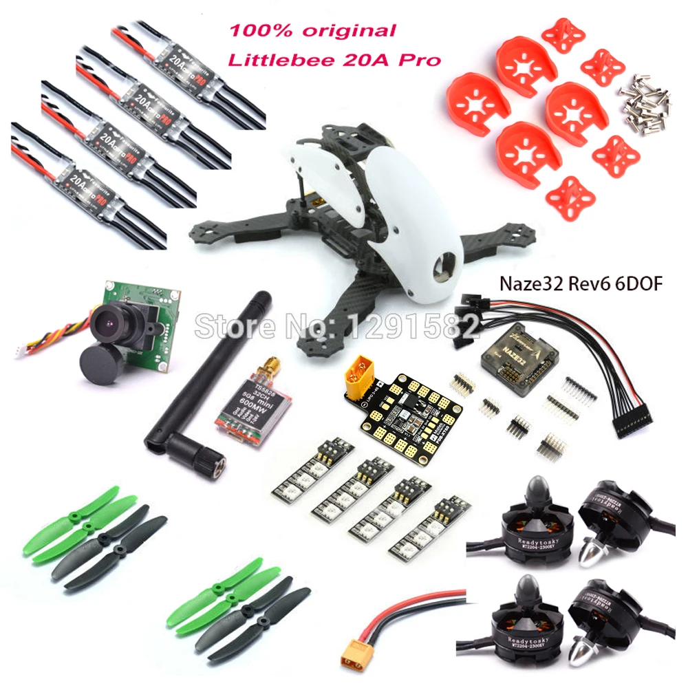 robocat 270 270mm Carbon fiber Quadcopte 2204 2300kv motor + littlebee 20A Pro ESC + NAZE32 Rev6 6DOF + TS5828 + 700TVL camera
robocat 270 270mm Carbon fiber Quadcopte 2204 2300kv motor + littlebee 20A Pro ESC + NAZE32 Rev6 6DOF + TS5828 + 700TVL camera