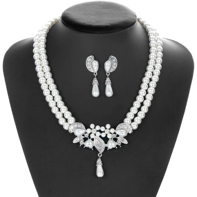 Stylish Pearl Necklace Drop Earrings Bridal Wedding Jewelry Set Temperament Dinner Accessories Acero Inoxidable Joyeria Mujer
Stylish Pearl Necklace Drop Earrings Bridal Wedding Jewelry Set Temperament Dinner Accessories Acero Inoxidable Joyeria Mujer