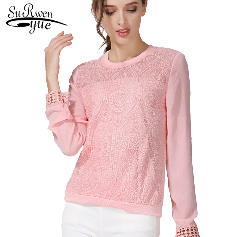 fashion woman blouses 2018 long sleeve chiffon women blouse shirt sweet pink lace chiffon women tops blusas femininas 619 40
fashion woman blouses 2018 long sleeve chiffon women blouse shirt sweet pink lace chiffon women tops blusas femininas 619 40