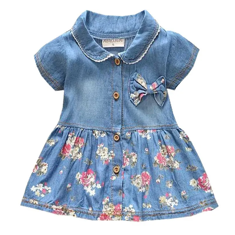 2019 New Fashion Children Cotton Clothing Kids Denim Jeans Short Sleeves Dress Baby Girls Princess Flora Dress For 1-4 Years
2019 New Fashion Children Cotton Clothing Kids Denim Jeans Short Sleeves Dress Baby Girls Princess Flora Dress For 1-4 Years