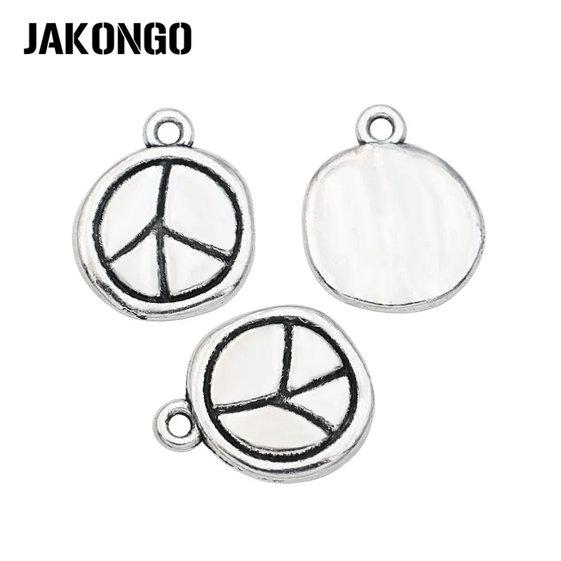 JAKONGO Antique Silver Plated Peace Sign Charms for Jewelry Making Findings DIY Bracelet Accessories 16x13mm 10pcs/lot
JAKONGO Antique Silver Plated Peace Sign Charms for Jewelry Making Findings DIY Bracelet Accessories 16x13mm 10pcs/lot