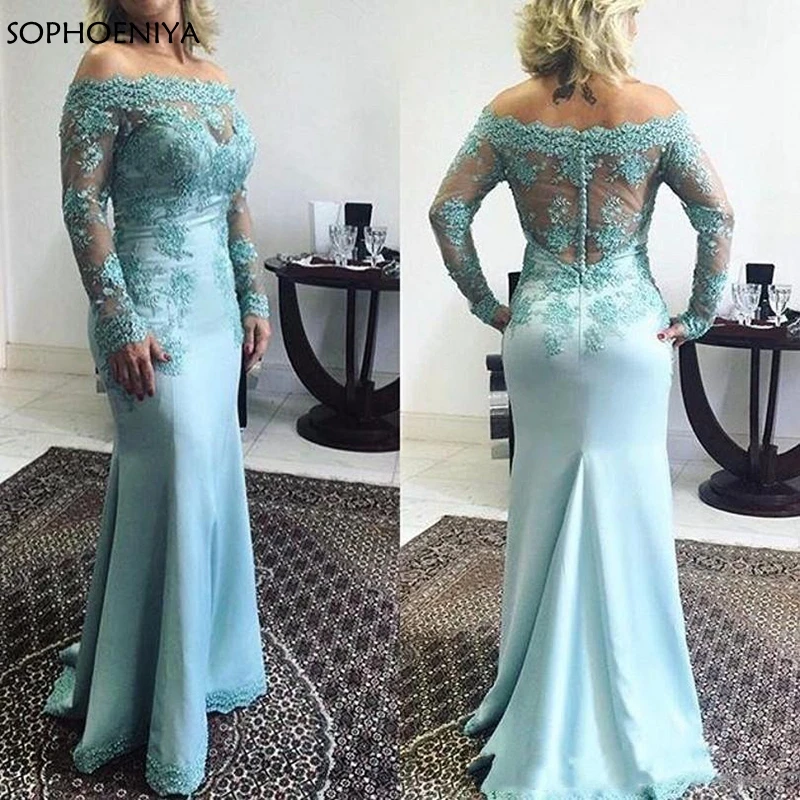 New Arrival Off the shoulder Mermaid dress Evening gown 2019 Abendkleider Long sleeve Mother of the Bride Dresses 
New Arrival Off the shoulder Mermaid dress Evening gown 2019 Abendkleider Long sleeve Mother of the Bride Dresses