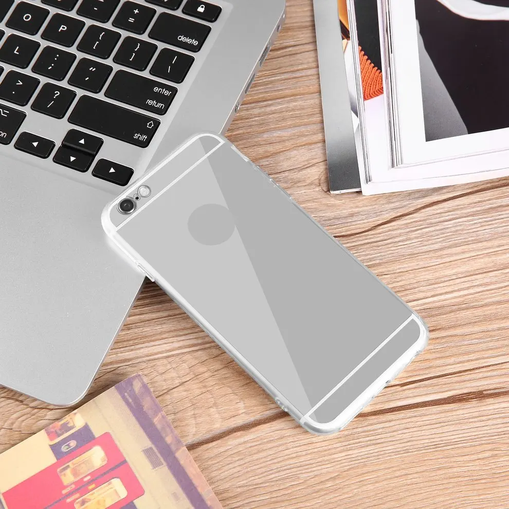 Luxury Slim Soft Silicone Back MakeUp Mirror Phone Case Silver Color Protective Case Shock-Absorption for Apple iPhone 6/6s
Luxury Slim Soft Silicone Back MakeUp Mirror Phone Case Silver Color Protective Case Shock-Absorption for Apple iPhone 6/6s