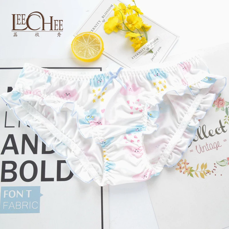 New Japanese Cartoon White Cloud Cherry Garden Style Girl Underwear Milk Silk Low-waist Flying Lady Underwear LEECHEE JF1024
New Japanese Cartoon White Cloud Cherry Garden Style Girl Underwear Milk Silk Low-waist Flying Lady Underwear LEECHEE JF1024