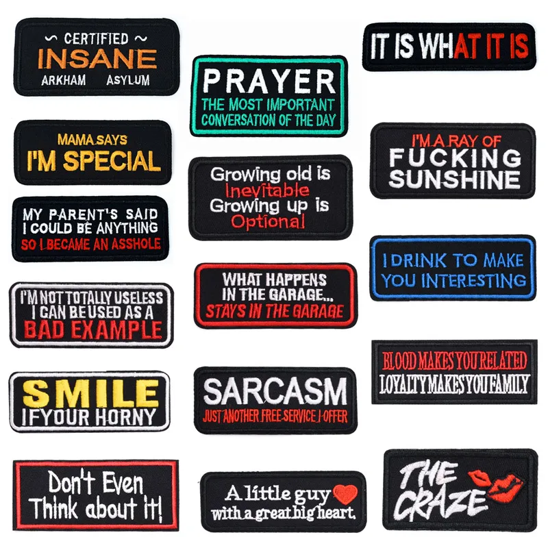 Classic colour English phrases Letters Embroidered Iron patches For clothing Stripes Badges Stickers Garment Appliques wholesale
Classic colour English phrases Letters Embroidered Iron patches For clothing Stripes Badges Stickers Garment Appliques wholesale