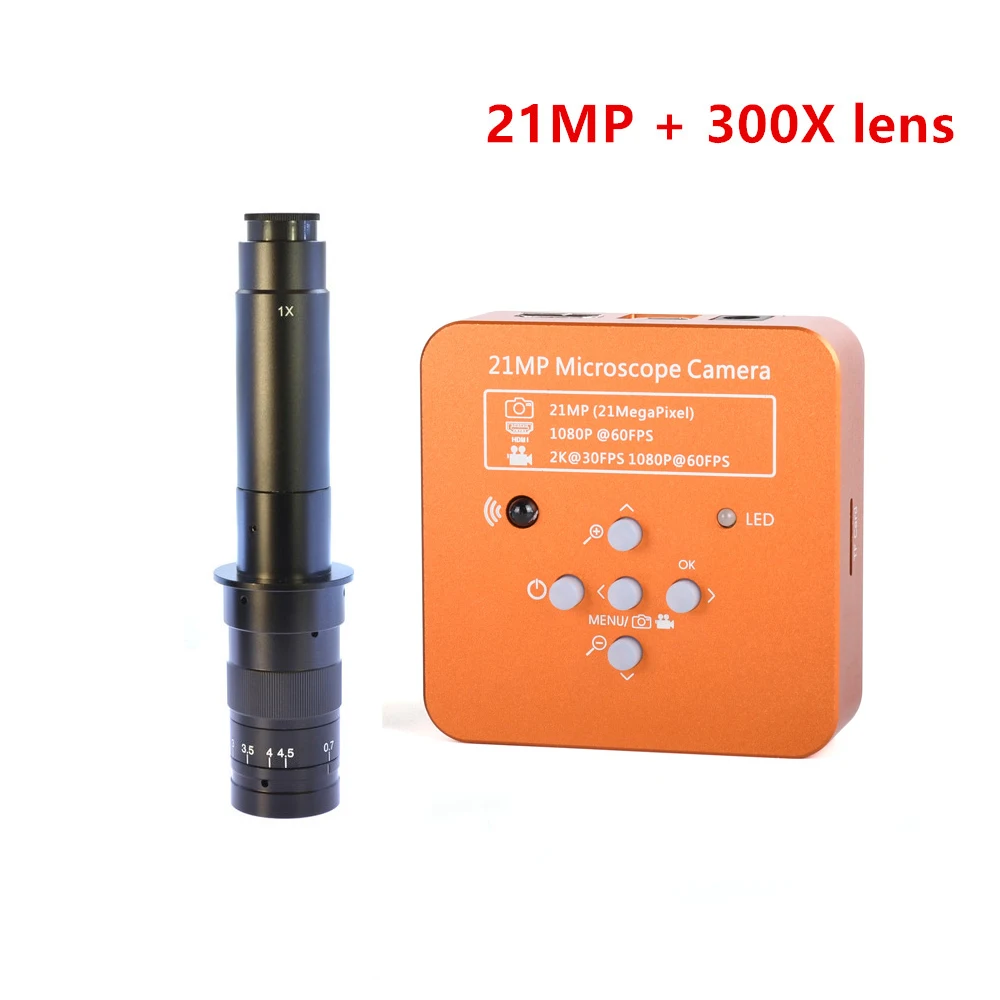 Full HD HDMI USB промышленный микроскоп камера 21MP 2K 1080P 60FPS 130X/180X/200X/300X C-Mount объектив для