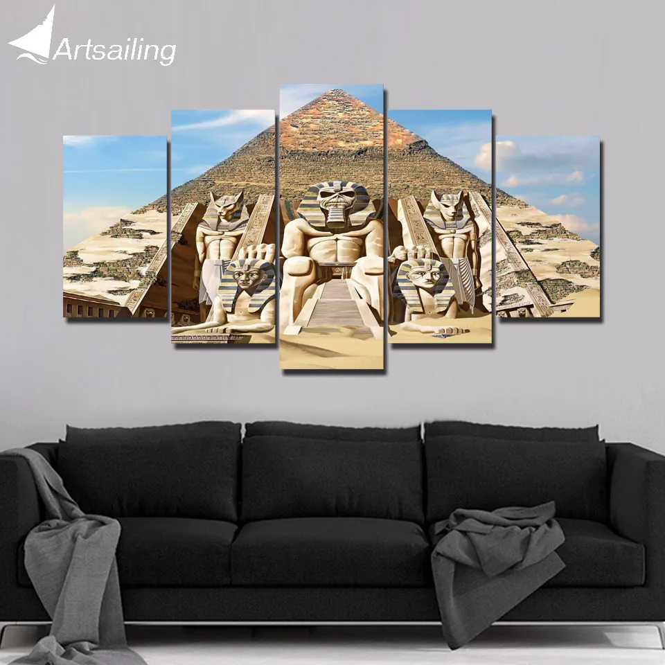 HD печать 5 холст Египетские пирамиды настенные фотографии для Гостиной