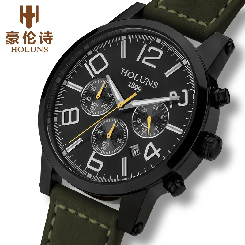 Large dial leather strap quartz men watches Fashion vintage watch waterproof multifunction man watches of the brands Holuns
Large dial leather strap quartz men watches Fashion vintage watch waterproof multifunction man watches of the brands Holuns