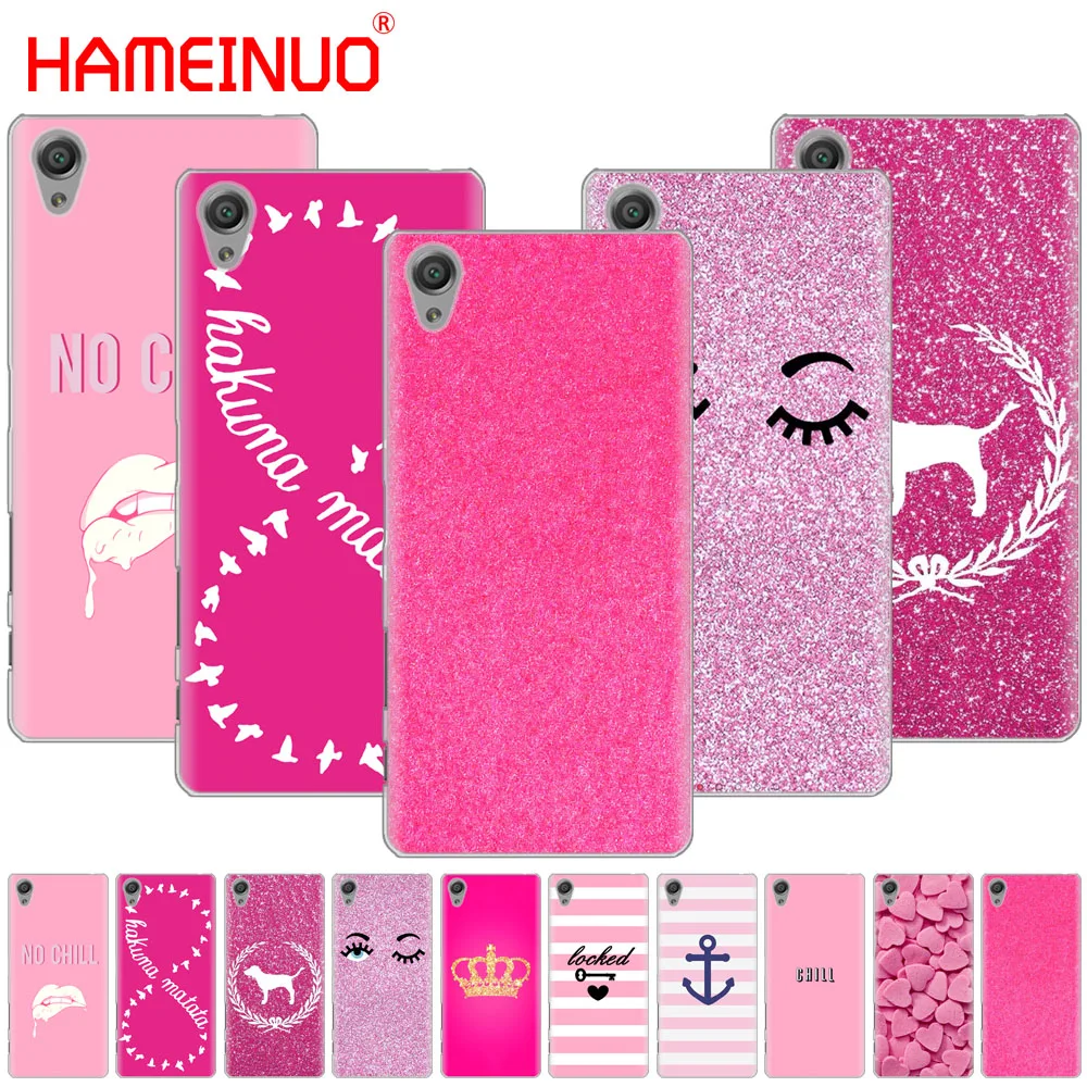 

HAMEINUO plain pink girl print Cover phone Case for sony xperia C6 XA1 XA2 XA ULTRA X XP L1 L2 X XZ1 compact XR/XZ PREMIUM