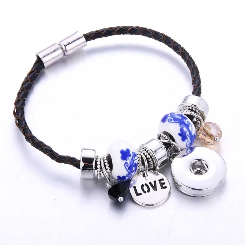 6 Colors Snap Bracelet Magnet buckle Genuine Leather Bangles Flower Beaded bracelet Fit 18MM Snap Jewelry for women 8793
6 Colors Snap Bracelet Magnet buckle Genuine Leather Bangles Flower Beaded bracelet Fit 18MM Snap Jewelry for women 8793