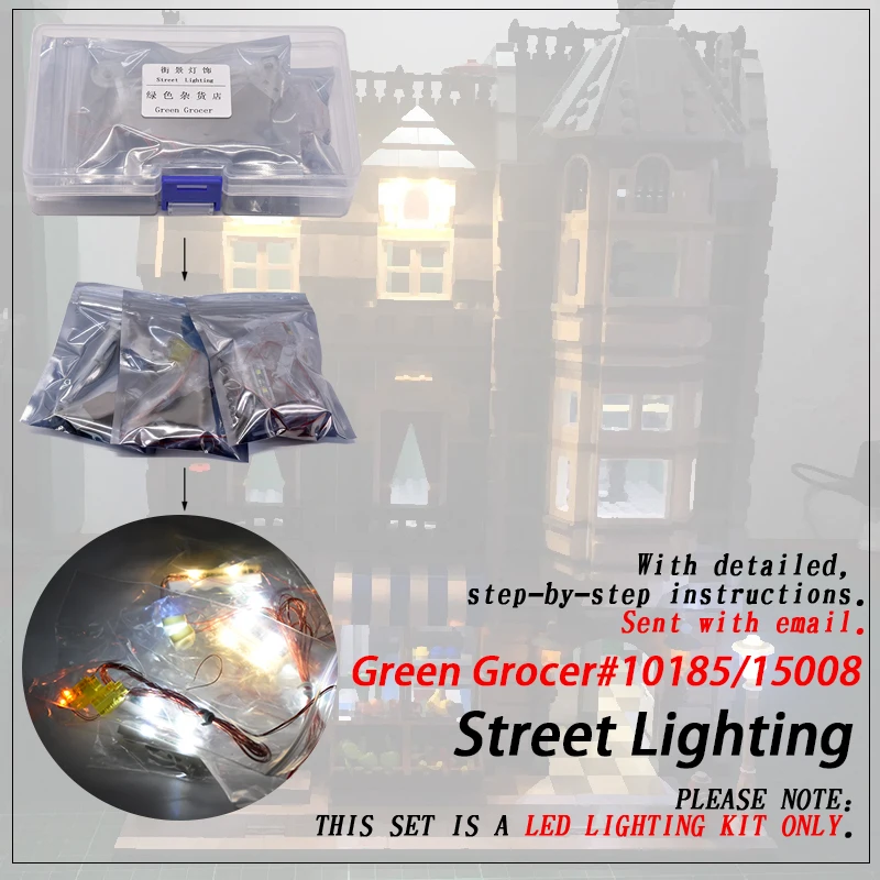 

Led Light Set (only light included ) For legoings 10185 Green Grocer Compatible 15008 Streetview Creator Building Blocks Bricks