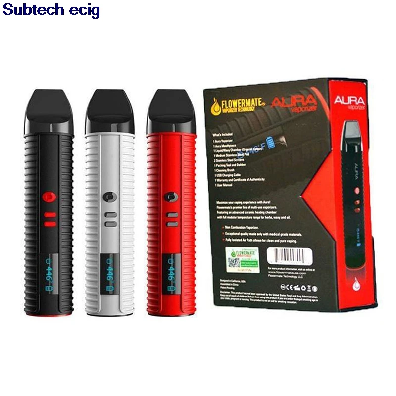 Authentic Flowermate Aura Dry Herb Vaporizer Pen Kit LED Screen 2600mAh Battery TC Herbal Electronic cigarette Kits VS Titan 2
Authentic Flowermate Aura Dry Herb Vaporizer Pen Kit LED Screen 2600mAh Battery TC Herbal Electronic cigarette Kits VS Titan 2