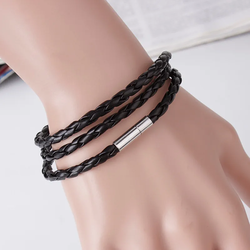 2019 Leather Bracelets For Men Women New Fashion Women Men Black Leather Interlaced Cuff Bangle Wristband Bracelet bileklik
2019 Leather Bracelets For Men Women New Fashion Women Men Black Leather Interlaced Cuff Bangle Wristband Bracelet bileklik