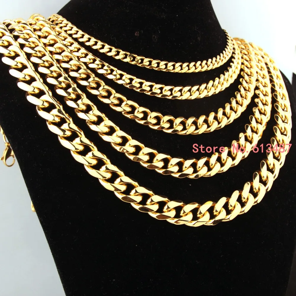 7"-40" Choose Gold Tone 316L Stainless Steel Men's Jewelry Curb Cuban Link Chain Necklace Xmas Gift
7"-40" Choose Gold Tone 316L Stainless Steel Men's Jewelry Curb Cuban Link Chain Necklace Xmas Gift