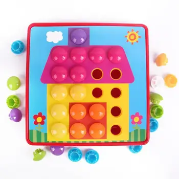 Puzzles Toys for Children Composite Picture Puzzle Mosaic Mushroom Buttons Kit Educational Assemble Colorful Children Toys
Puzzles Toys for Children Composite Picture Puzzle Mosaic Mushroom Buttons Kit Educational Assemble Colorful Children Toys