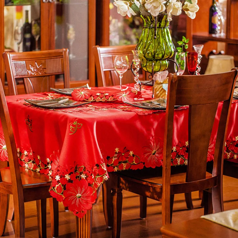 Europe Luxury Table Cloth Red Embroidered Tablecloth Rectangular Round For Home Wedding Polyester Satin Jacquard Floral Cover
Europe Luxury Table Cloth Red Embroidered Tablecloth Rectangular Round For Home Wedding Polyester Satin Jacquard Floral Cover