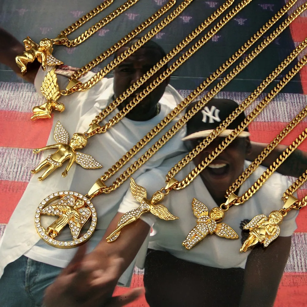 Gold Angel Necklaces Hip Hop Jewelery For Men 7 Style Fashion Golden Angel Pendant Choker Necklace Chain Hip Hop Angels Women
Gold Angel Necklaces Hip Hop Jewelery For Men 7 Style Fashion Golden Angel Pendant Choker Necklace Chain Hip Hop Angels Women