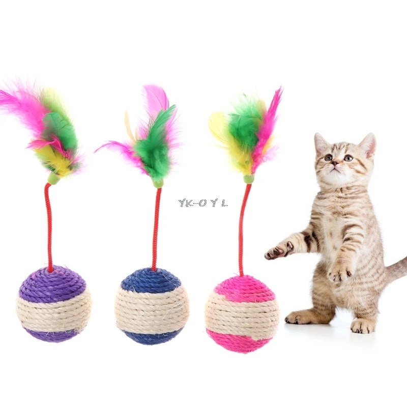 Pet Cat Kitten Toy Rolling Sisal Scratching Ball Tumbler Interactive Doll With Feather Tumbler Ball Pet Cat Toys Interactive
Pet Cat Kitten Toy Rolling Sisal Scratching Ball Tumbler Interactive Doll With Feather Tumbler Ball Pet Cat Toys Interactive