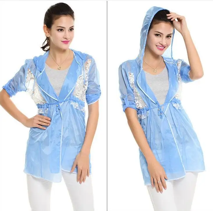 Hot Sale Summer Anti-Uv Jacket Thin Outerwear Women Hooded Skin Coat Cheap Lace Sun Protection Clothing
Hot Sale Summer Anti-Uv Jacket Thin Outerwear Women Hooded Skin Coat Cheap Lace Sun Protection Clothing