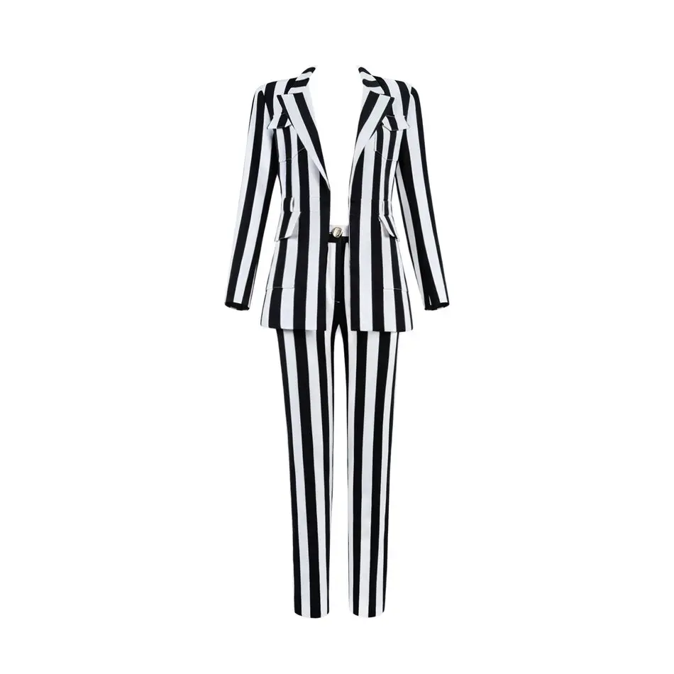 New Celebrity Party Jumpsuit Women Black White Striped Long Sleeve 2 Two Piece Set Sexy NightClub Full Length Jumpsuit Women
New Celebrity Party Jumpsuit Women Black White Striped Long Sleeve 2 Two Piece Set Sexy NightClub Full Length Jumpsuit Women