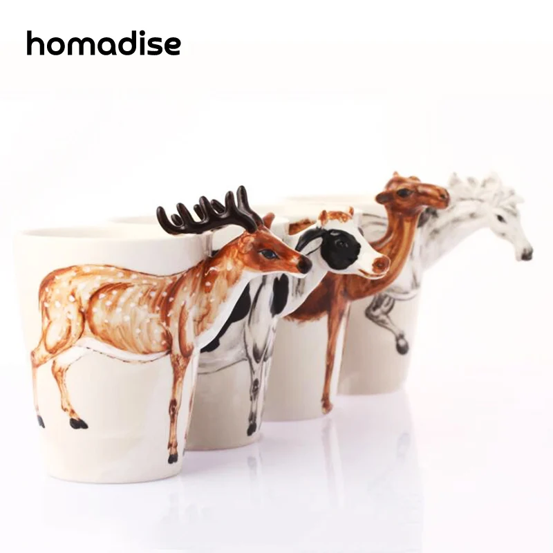 Homadise Ceramic Coffee Cup Milk Tea Mugs 3D Animal Shape Hand Painted Giraffe Cow Monkey Cup Creative Personality Gift
Homadise Ceramic Coffee Cup Milk Tea Mugs 3D Animal Shape Hand Painted Giraffe Cow Monkey Cup Creative Personality Gift