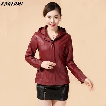 SWREDMI Autumn And Winter Women Leather Coat Hooded Pocket Zipper Casual Leather Clothing Outerwear Plus Size 5XL Mother Jackets
SWREDMI Autumn And Winter Women Leather Coat Hooded Pocket Zipper Casual Leather Clothing Outerwear Plus Size 5XL Mother Jackets