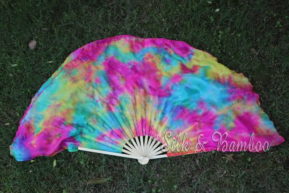 Tie-dye Spring, 1 pair(1pc right+1pc left) 30cm bamboo+30cm silk Chinese dance silk fan(flutter), 2 layers real flowy silk!
Tie-dye Spring, 1 pair(1pc right+1pc left) 30cm bamboo+30cm silk Chinese dance silk fan(flutter), 2 layers real flowy silk!